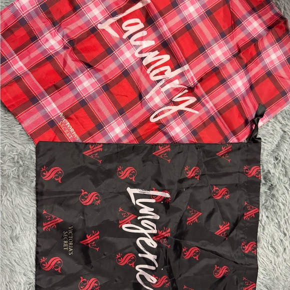 Victoria's Secret Handbags - Victoria's Secret Red Plaid and Black Lingerie Bags